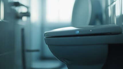 Plumber fixing a broken toilet in a bathroom. Featuring plumbing work and bathroom repair