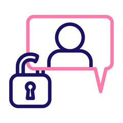 Private Conversation Vector Line Two Colors Icon Design