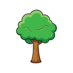 green tree vector illustration isolated on white background