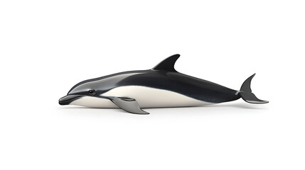 Obraz premium Dolphin resting on white background