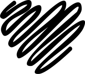 heart brush stroke hand drawing simple element 