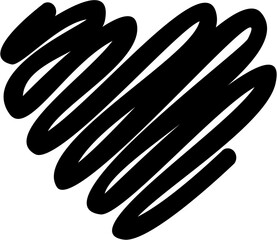 heart brush stroke hand drawing simple element 