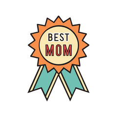Best Mom Badges Vector Illustration – Mother’s Day Badge for Gifts, Cards, Labels, T-Shirts, and Celebration Designs