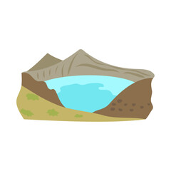湯釜。フラットなベクターイラスト。
Yugama crater. Flat vector illustration.