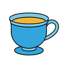 Tea Cup Vector Illustration – Hot Beverage Icon for Café Branding, Drink Packaging, Breakfast Menus