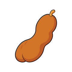 Tamarind Vector Illustration – Tropical Brown Fruit Icon for Organic Food Labels, Healthy Snacks, and Ingredient Packaging