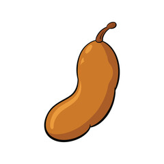 Tamarind Vector Illustration – Tropical Brown Fruit Icon for Organic Food Labels, Healthy Snacks, and Ingredient Packaging