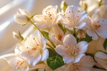 Delicate white flowers blooming for Mother's Day  