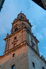 Dramatic Sunset over Santo Tomás Apóstol Church in Haro, Spain