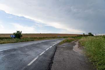 Scenic Road in La Rioja After Flood from Storm