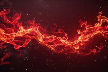 Vivid Scarlet Fire Design Backdrop with Illuminating Flare and Blazing Energy