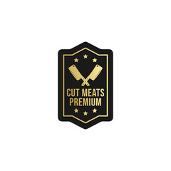 Quality cut meats label vector isolated EPS. Best quality cuts label vector for your brand or product.