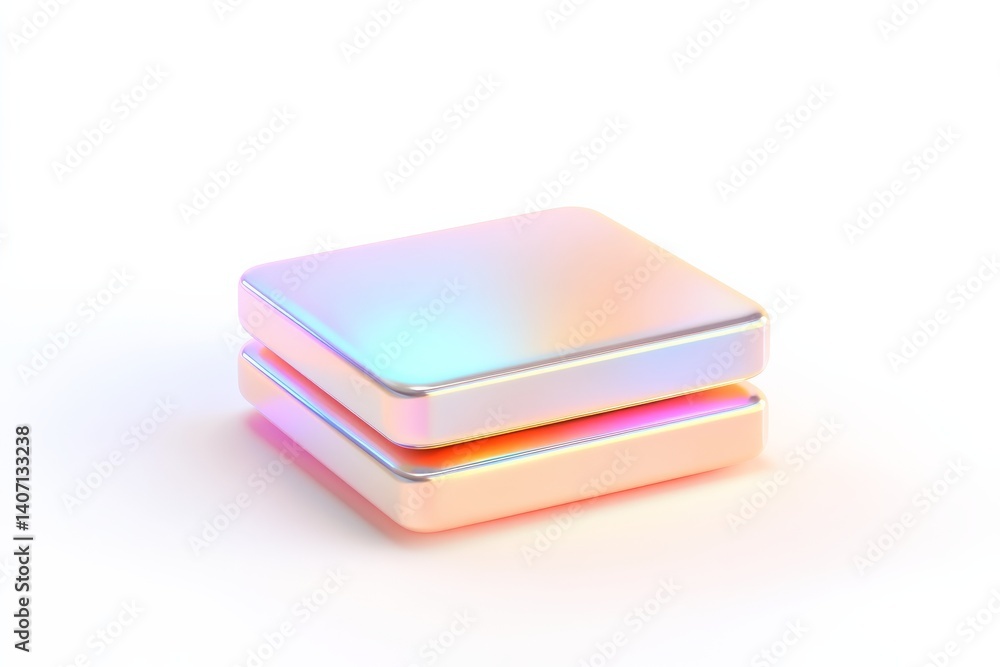 Poster Stylish 3d hamburger menu icon with gradient design for user interfaces