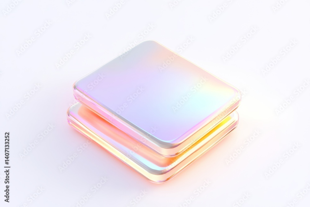 Poster futuristic iridescent hamburger menu icon design for digital interfaces