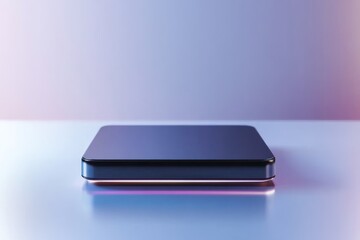 Futuristic 3d hover button effect design with sleek metallic surface in soft lighting