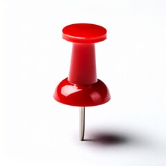Red Push pin on White Background – Office and Reminder Concept