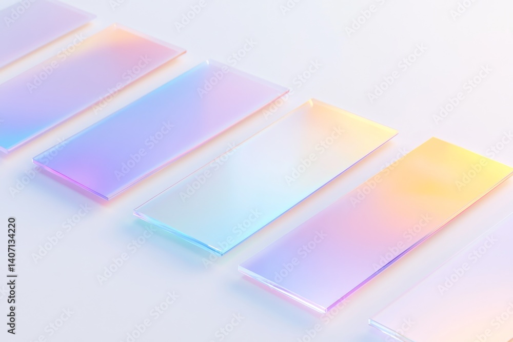 Poster vibrant 3d dropdown menu design with colorful gradient panels for modern interface