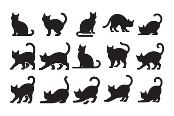 black silhouettes of cats