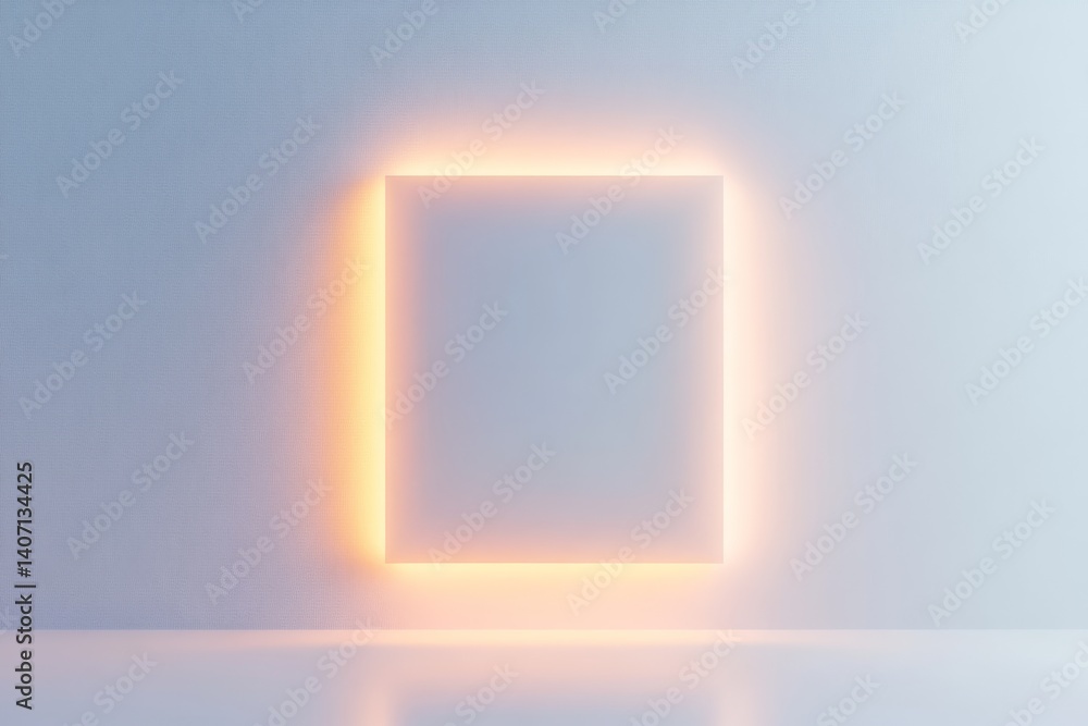 Poster futuristic glowing modal window design with soft ambient light