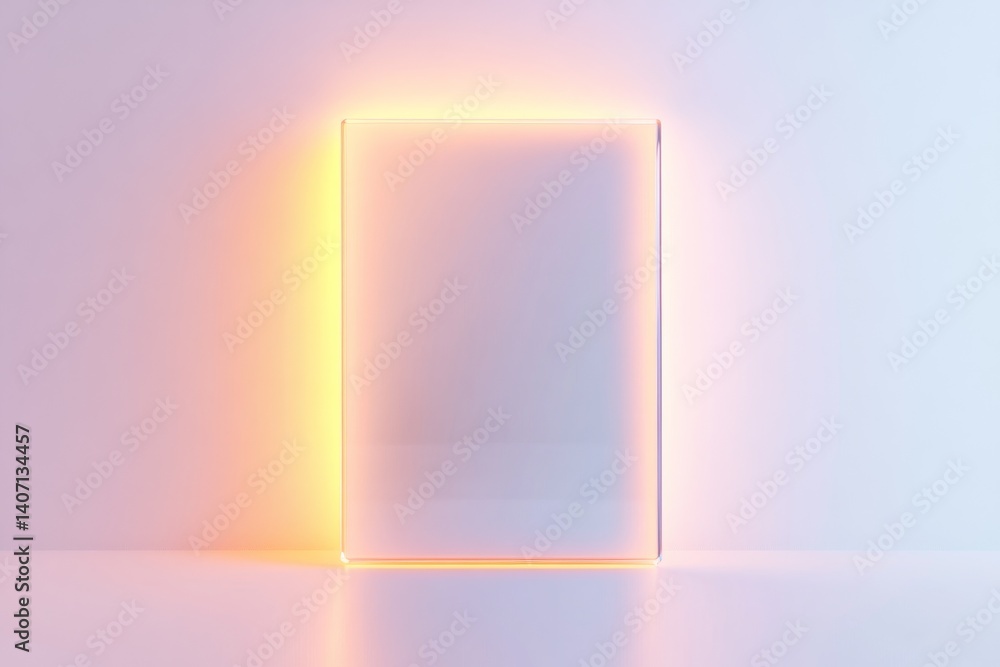 Poster futuristic glowing modal window design with ambient light for creative projects