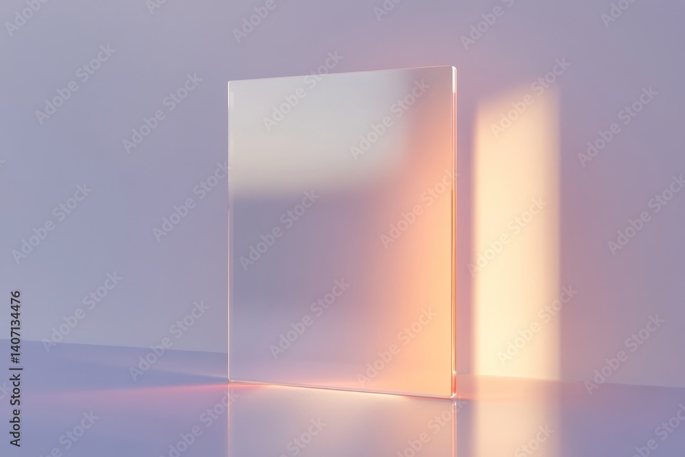 Poster modern minimalistic glowing modal window design in soft ambient light