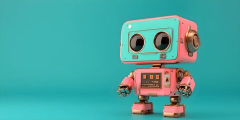cute retro toy robot