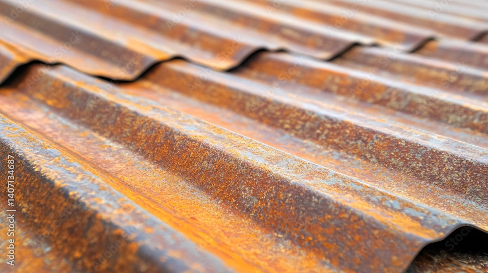 Aufkleber rusty corrugated iron sheet creating a textured background