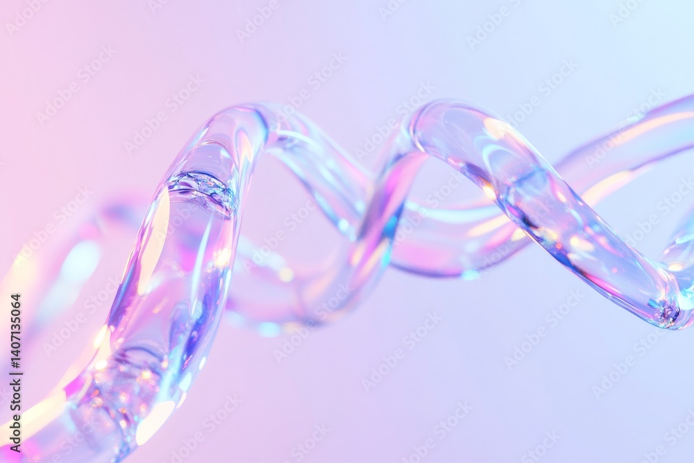 Poster futuristic abstract helix in pastel tones for graphic design and visual art projects