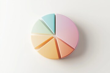 Colorful pastel pie chart icon for data visualization or infographic design