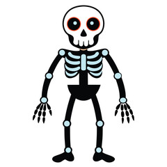 Halloween skeletons isolated clipart on white background