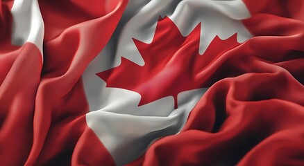 Grand format de drapeau du Canada en soie – Texture élégante et raffinée