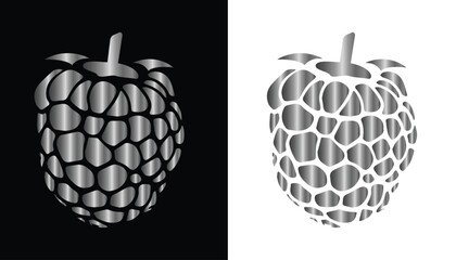 vector image of srikaya fruit logo with beautiful and attractive gold color with black and white background