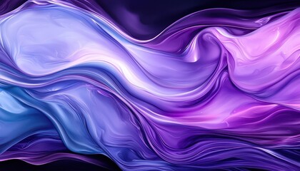 Obraz premium A flowing abstract composition in shades of purple and blue, creating a serene atmosphere.