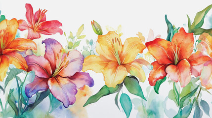 Fototapeta premium Elegant wedding invitation card background . Minimal hand painted watercolor botanical flowers texture template background. Design for wedding, vip cover, poster, rsvp moderncard.Valentine's Day