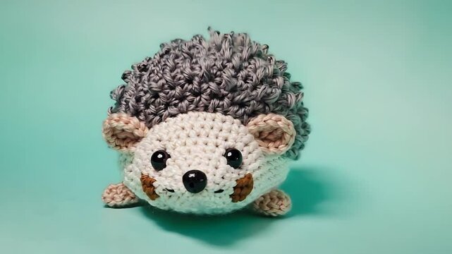Handmade hedgehog plushie with detailed texture
