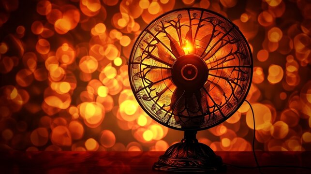 Illustration of table fan ventilator with swich