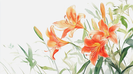 Fototapeta premium Elegant wedding invitation card background . Minimal hand painted watercolor botanical flowers texture template background. Design for wedding, vip cover, poster, rsvp moderncard.Valentine's Day