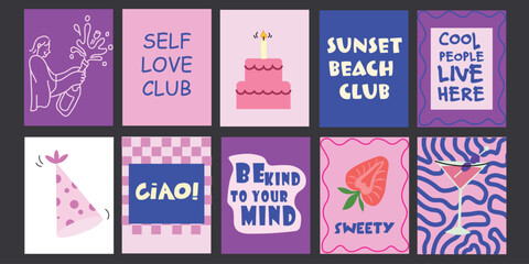 Artistic abstract fruit and herb illustrations. A fresh take on kitchen wall design.

