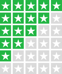 Rating star icons element set vector illustration. Vector illustration of a set of elements with asterisks for evaluation. Multi-colored buttons with stars for evaluation.