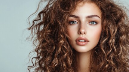Beautiful woman with curly hair