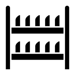 Dish Rack Vector Glyph Icon Design
