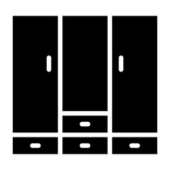 Wardrobe Vector Glyph Icon Design