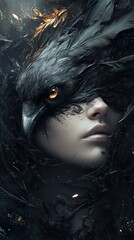Dark Raven Woman Portrait