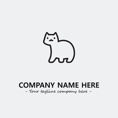 Cat illustration black and white for logo company vector image