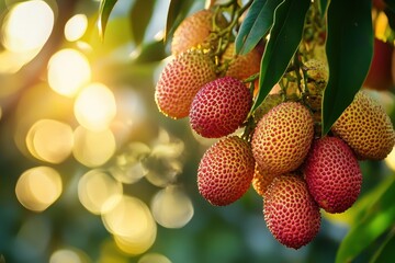 Fresh Lychees on the Tree