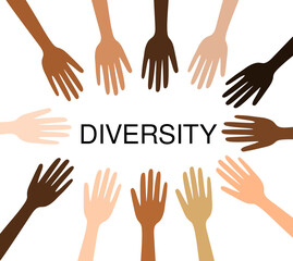 group of hands diversity vector illustration