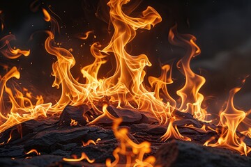 Fototapeta premium Captivating Images of Vibrant Flames Dynamic Visual Canvas with Luminous Colors and Flickering Heat