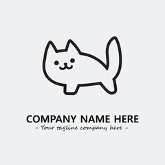 Cat illustration black and white for logo company vector image
