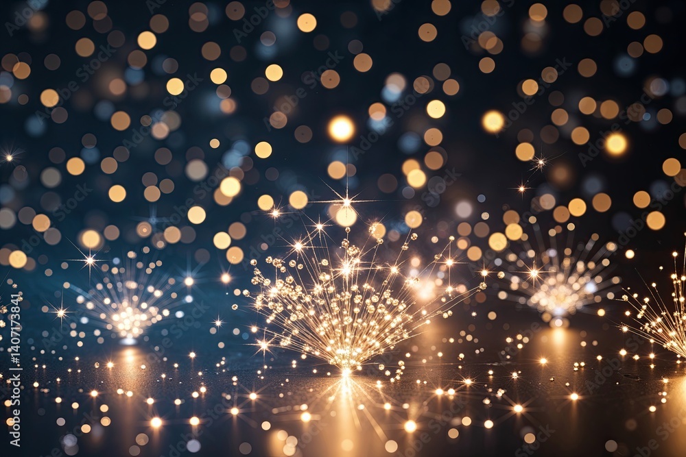 Poster mesmerizing display of dancing sparkles and glowing twinkles on isolated background
