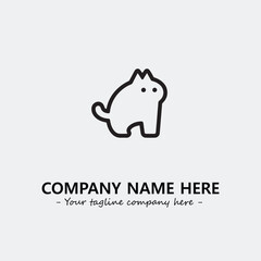 Cat illustration black and white for logo company vector image